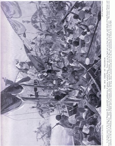 De zeeslag bij Pelusium door Henry Charles Seppings Wright